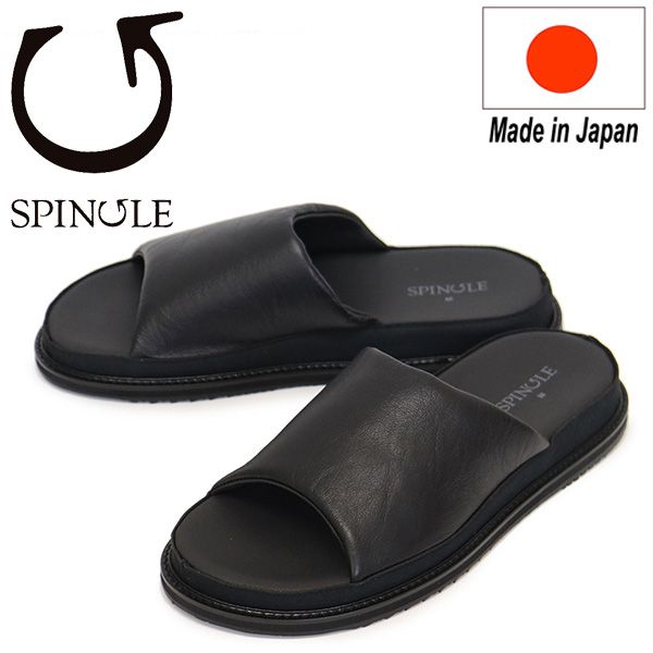 SPINGLE スピングル SP-1718 カンガルーレザーNewサンダル 05 Black SP039 L-26.5cm