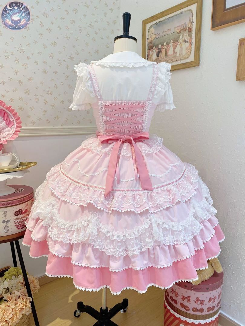♥ フォンダンケーキ ロリィタドレスセット ジャンパースカート ピンク 甘ロリ