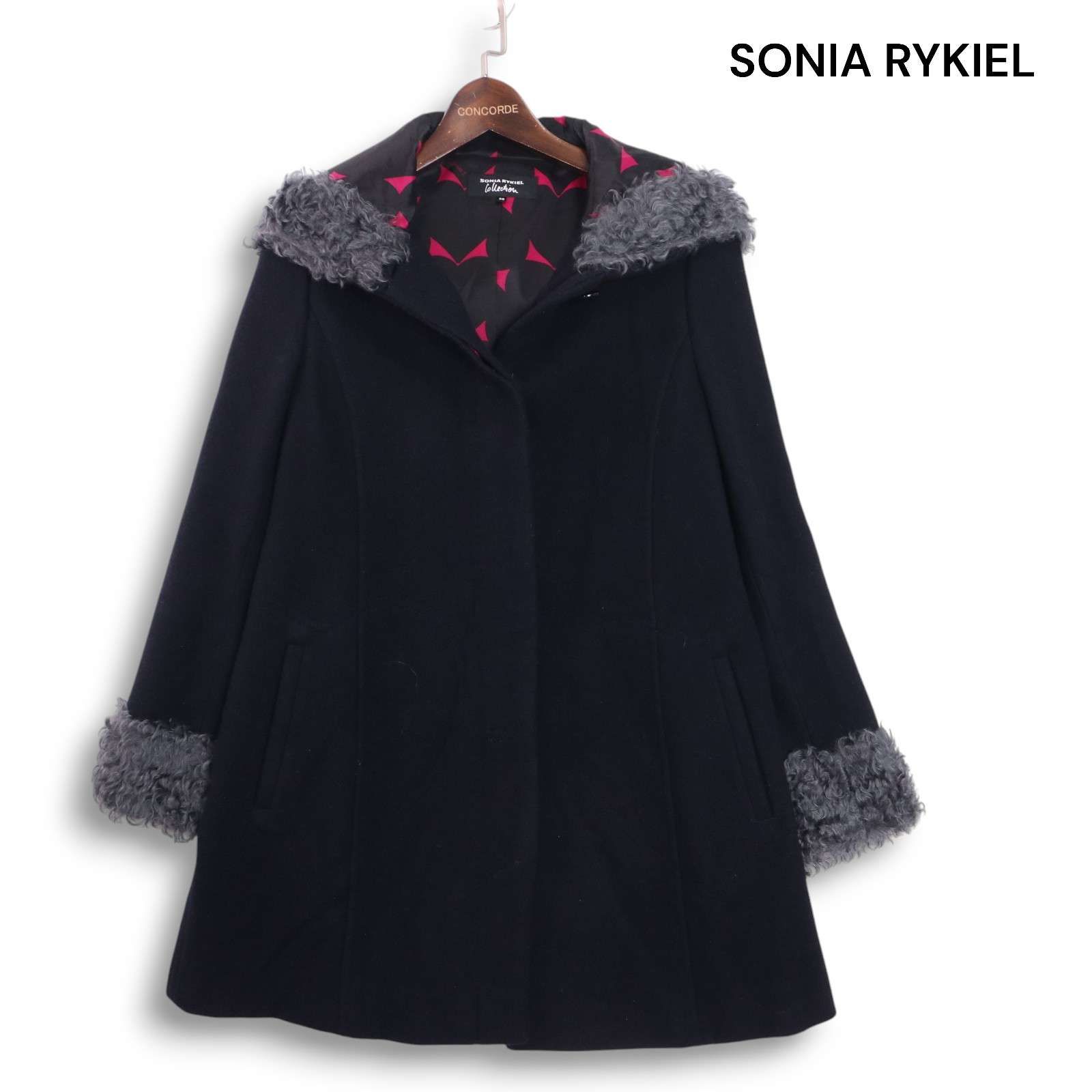 SONIA RYKIEL ソニアリキエル 秋冬 パイル ファー♪ ウール フーディー
