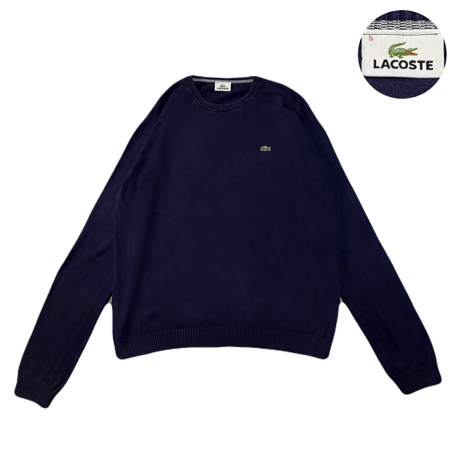 LACOSTE LIVE ラコステ ライブ Vネック 刺繍ロゴ コットンウールニット セーター 3 レッド メンズ - メルカリ
