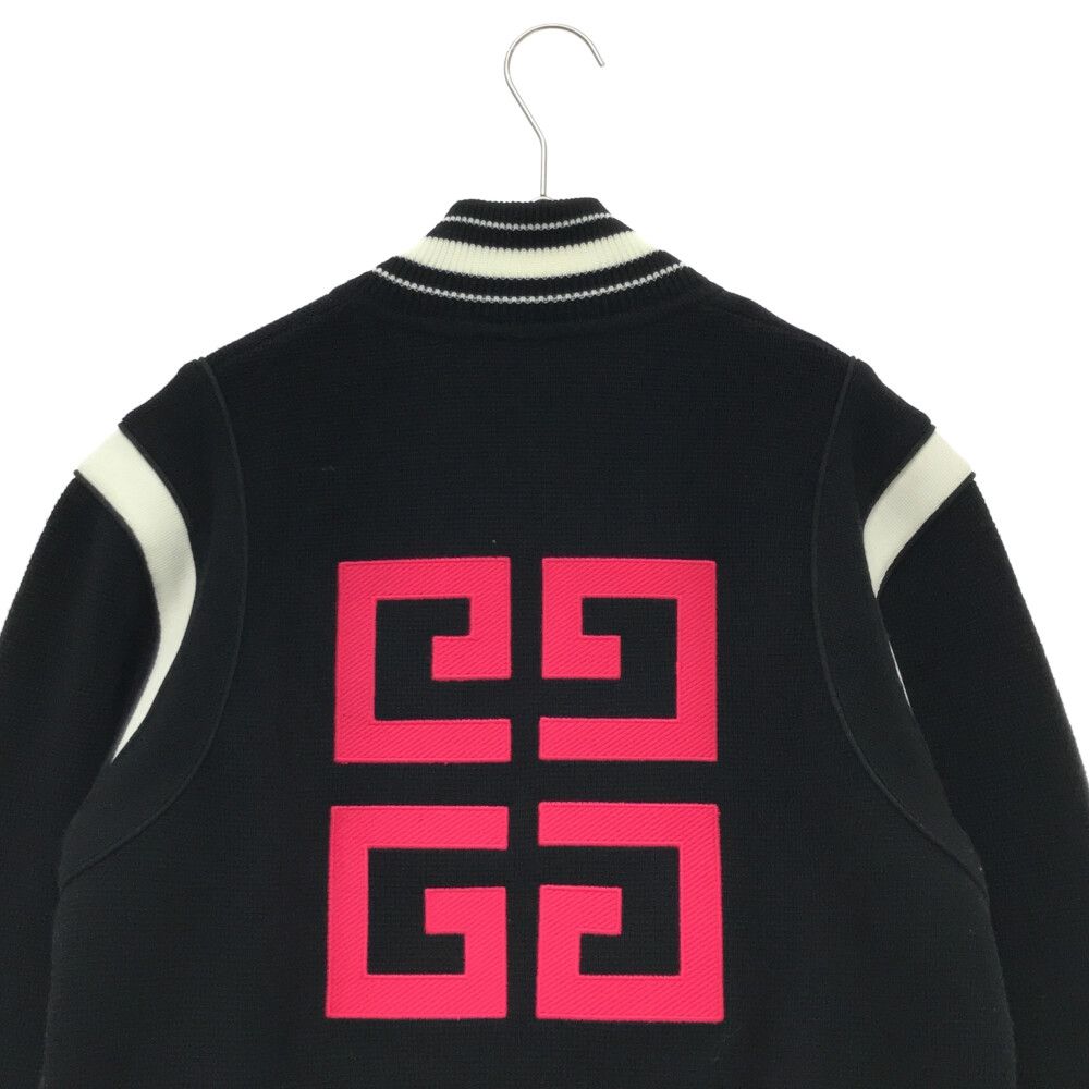 GIVENCHY (ジバンシィ) 19SS Knit Bomber 4Gロゴ ウールニットボンバージャケットブラック/ホワイト BW003B4Z32