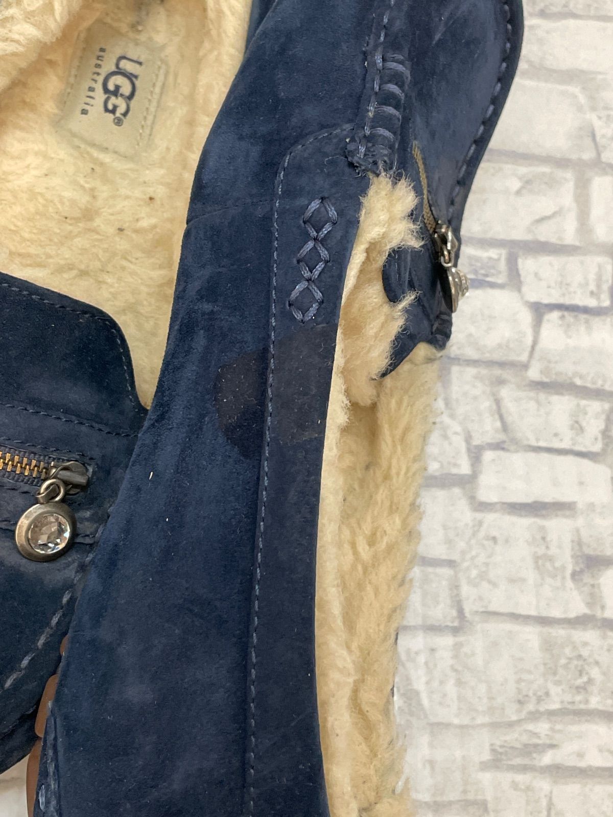アグ モカシン　ネービー ブルー　26cm 美品 E9-29】◇ UGG Australia モカシン 26cm ネイビーカラーチャーム