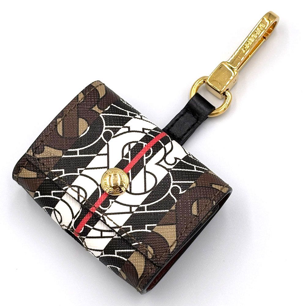 バーバリー BURBERRY AirPodsケース 8031797 ブラウン PVC レザー ABランク イヤホンケース エアポッズ バッグチャーム キーホルダー ワイヤレスイヤホン カバー