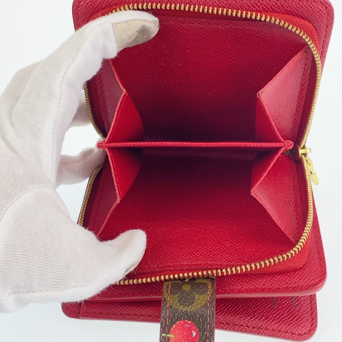 LOUIS VUITTON レッド 二つ折り財布 Louis Vuitton 二つ折り財布 赤