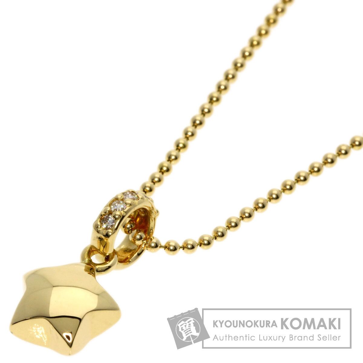 STAR JEWELRY スタージュエリー ダイヤモンド スターモチーフ ネックレス K18YG レディース