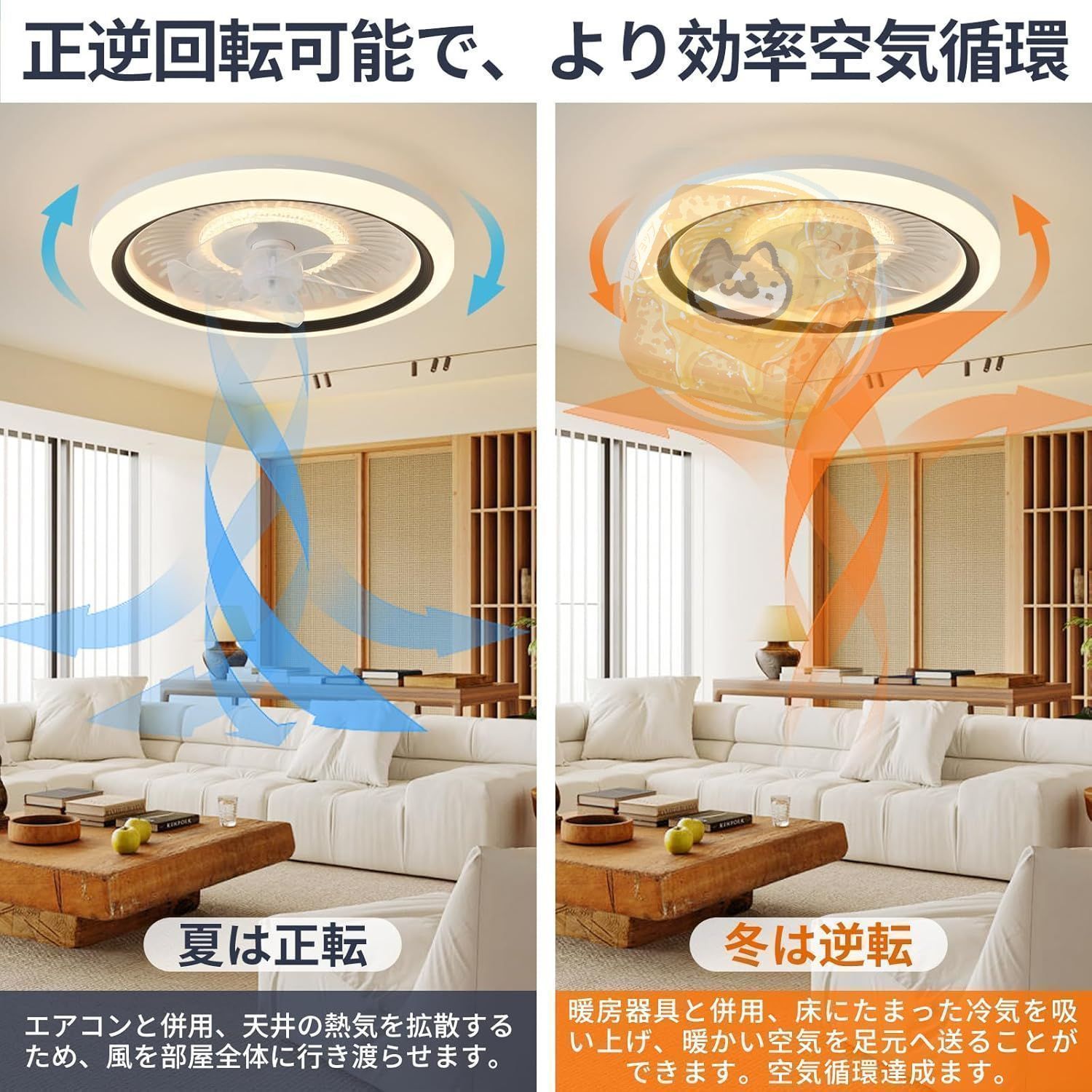 シーリングファンライト 一台二役 リモコン遠隔操作 LED天井ライト 50cm Amazon.co.jp : シーリングファンライト ZXhome 50cm 扇風機 一