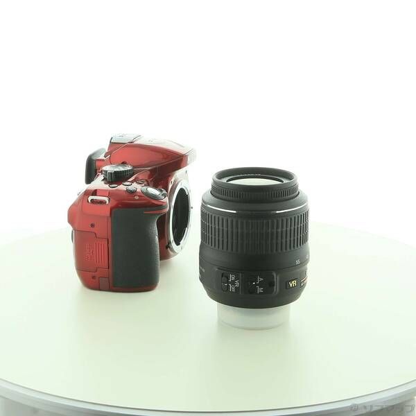 中古品〕 NIKON D5200 18-55 VR レンズキット レッド (2410万