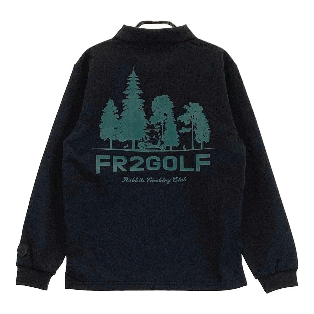 サイズ：S FR2 GOLF エフアールツーゴルフ  長袖ポロシャツ  ブラック系 [240101428937] ゴルフウェア メンズ ストスト サイズ：S FR2 GOLF エフアールツーゴルフ 長袖ポロシャツ