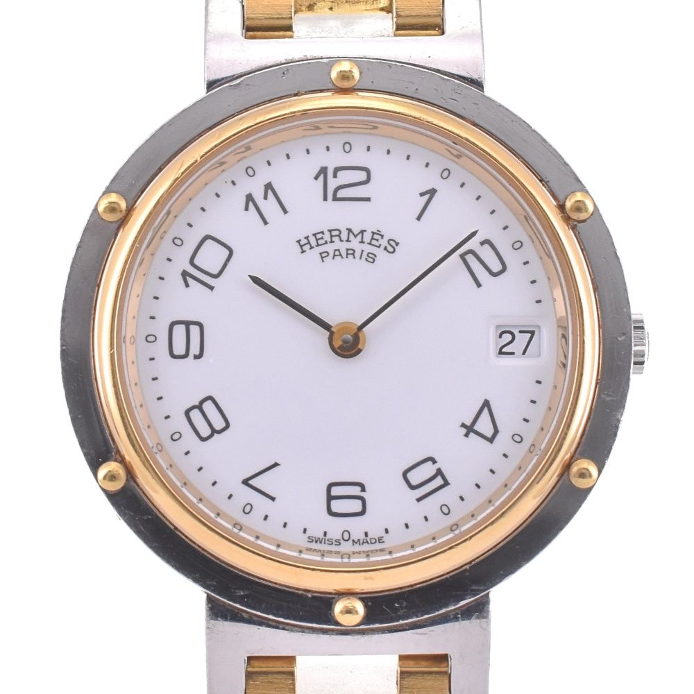 エルメス HERMES クリッパー デイト SS|GP クォーツ メンズ J 142822