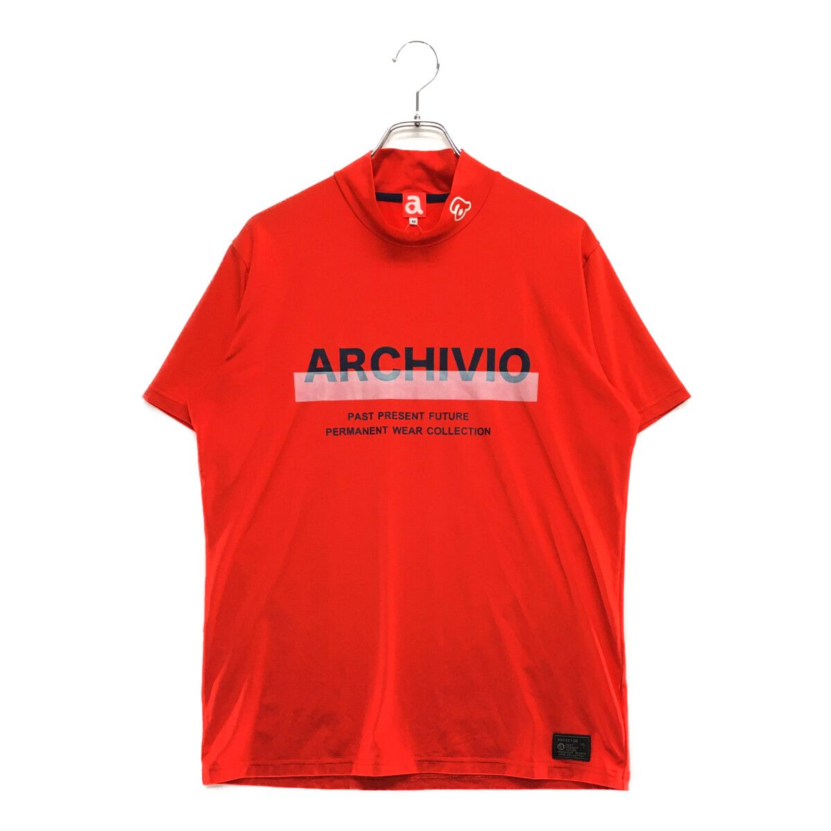 中古 メンズ アルチビオ archivio 半袖シャツ 48(L) 赤 レッド モック