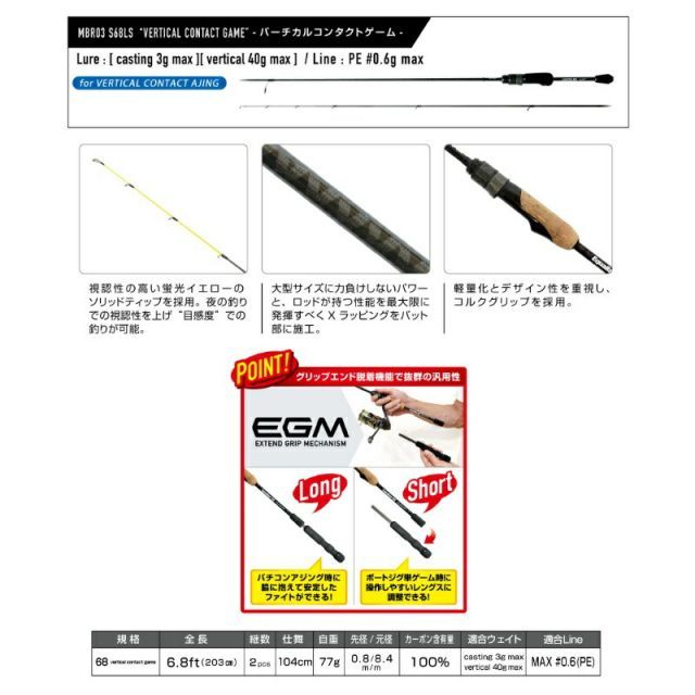 マグバイト イコライザー S68LS バーチカルコンタクトゲーム | 釣具
