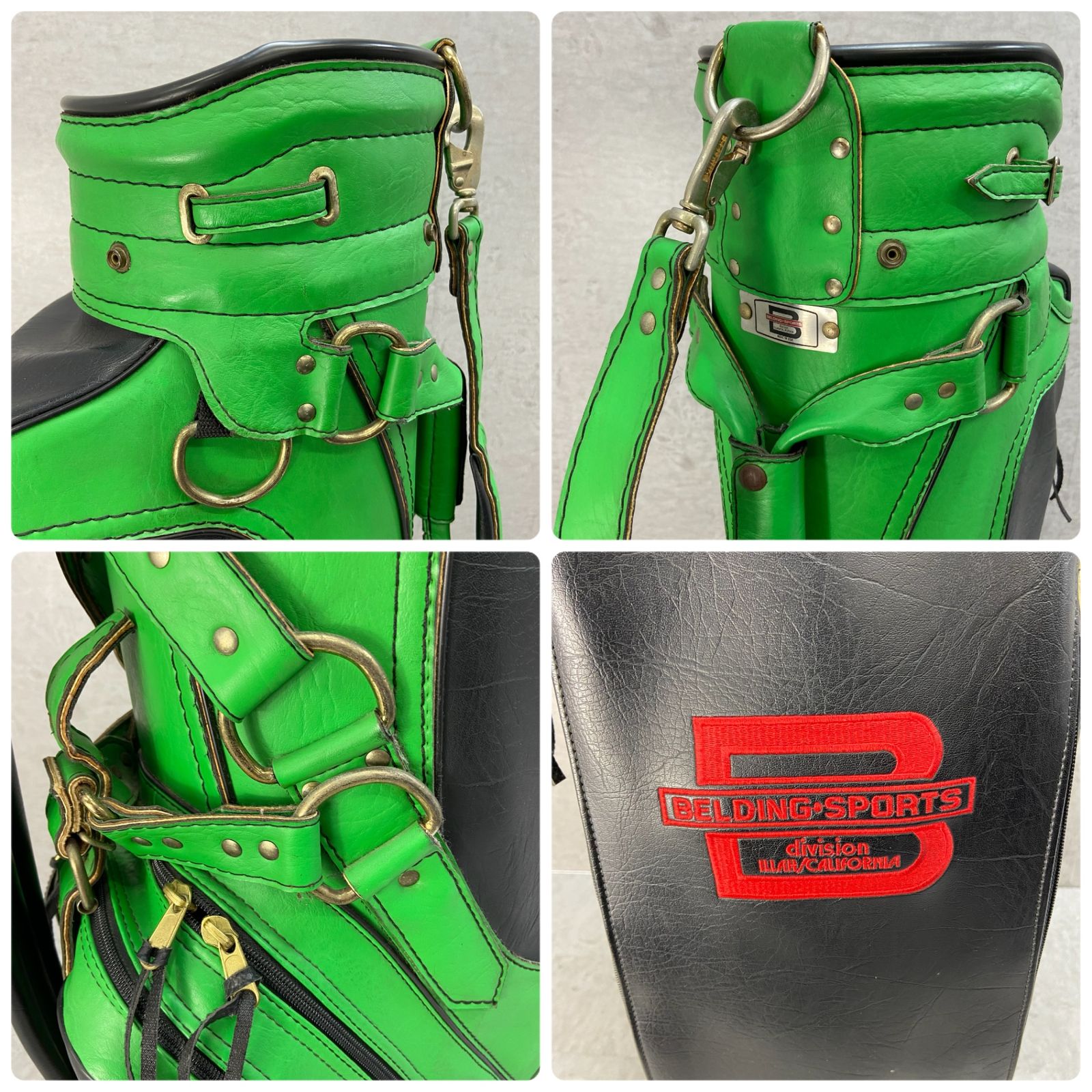 ベルディングスポーツ ゴルフ用 キャディバッグ カート式 本皮 レザー