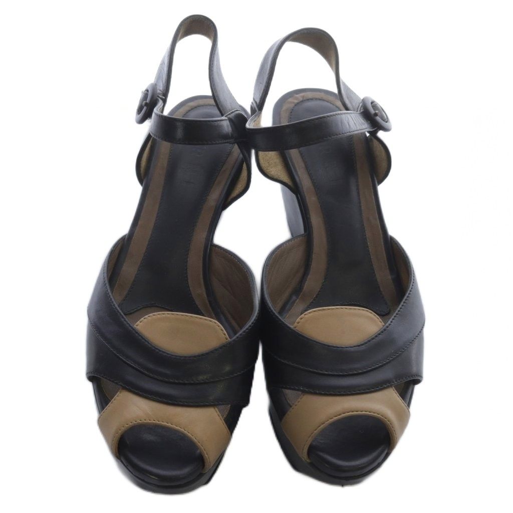 マルニ MARNI プラットフォームサンダル ストラップ レザー 24cm