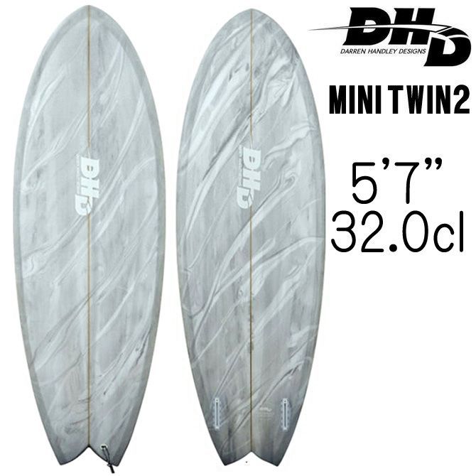 DHD MINI twin2 サーフボード5.3 ミニツイン フィッシュ グレー Mini