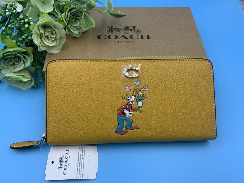 コーチ 長財布 COACH 財布 コーチ×ディズニーコラボイエロー プレゼント 贈り物 ラウンドファスナー ロング ジップ 新品 未使用 ファッション CH498 C084Z-25