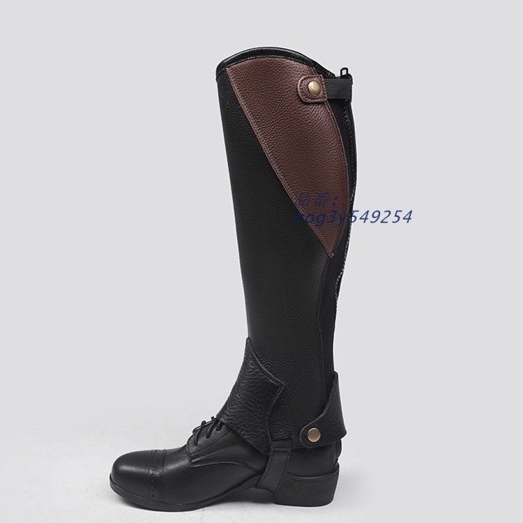 乗馬用 ハーフチャップス 合皮 人工皮革 乗馬用品 馬具 乗馬チャップス 男女兼用 ゲートル プロテクター レディース メンズ 脚絆 ガード zog3y549254