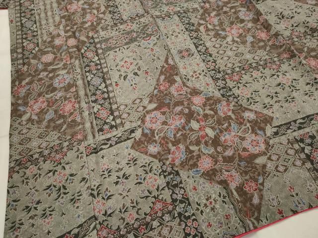 平和屋着物□上質な小紋 舞花文 正絹 逸品 AAAU6074fw 平和屋着物