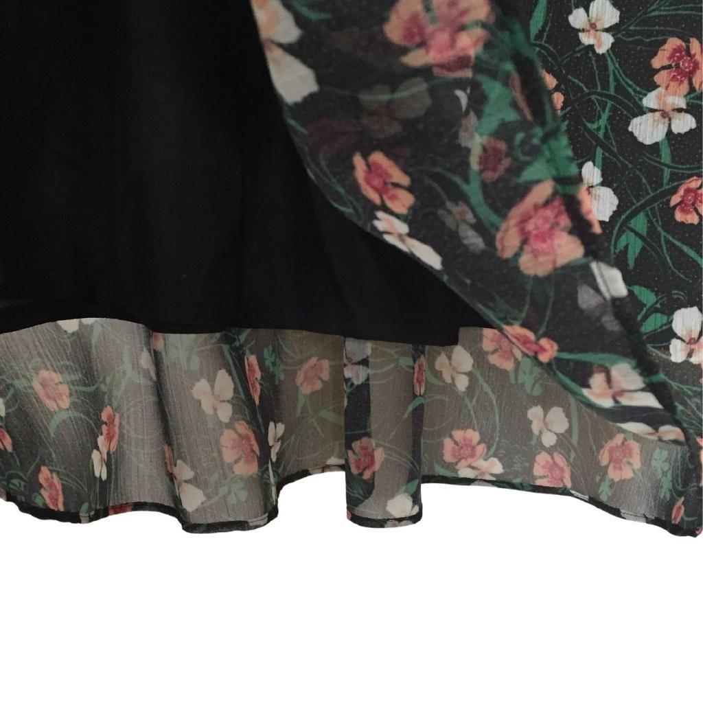 ルルウィルビー 花柄ロングスカート 38サイズ　黒 LOULOU WILLOUGHBY ルルウィルビー 20SS ポルカドットロング