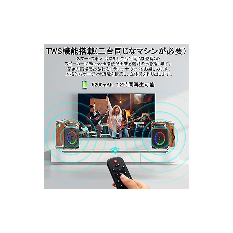 JYX スピーカーセット 拡声器 ワイヤレスマイク2本 Bluetooth 5.0対応