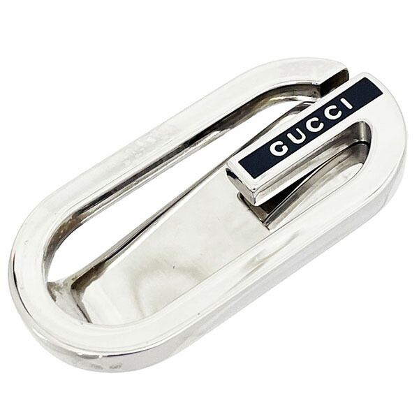 グッチ マネークリップ G ロゴ 札ばさみ メタル ブラック 黒 シルバー GUCCI Gマーク 財布 ウォレット サイフ メンズ 紳士 男性 ブランド小物