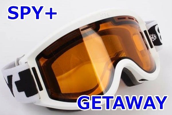 SPY GETAWAY ホワイト色フレーム オレンジ系レンズ スノーゴーグル フレキシブルフレーム スパイ R2502-182