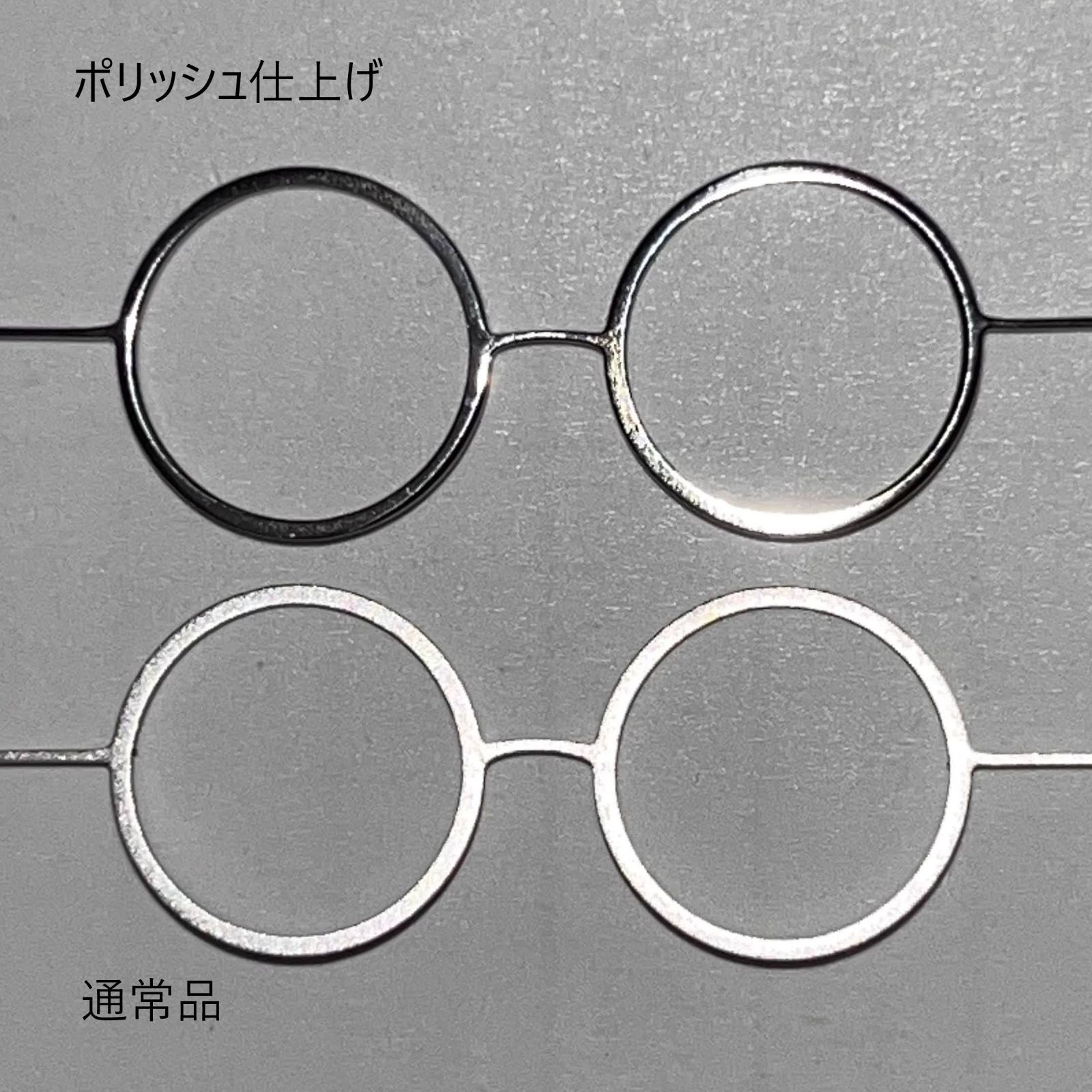 フォックスタイプ / ポリッシュ仕上げ】チタン製 ドール用メガネ 眼鏡