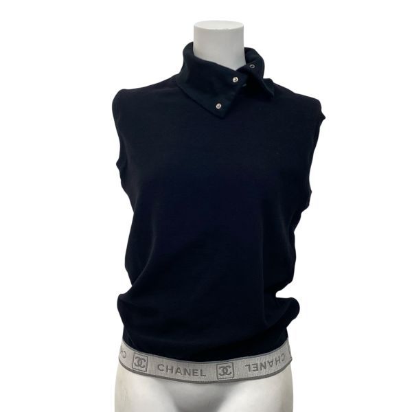 ○◇ シャネル CHANEL タートルネックベスト ジレ ノースリーブ ココ