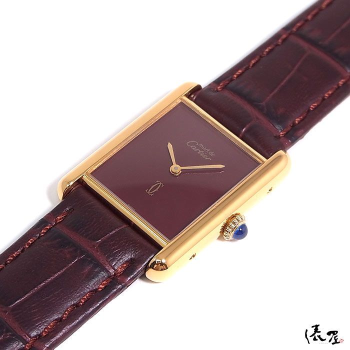 OH済/仕上済】カルティエ マストタンク LM 手巻き ボルドー 極美品  