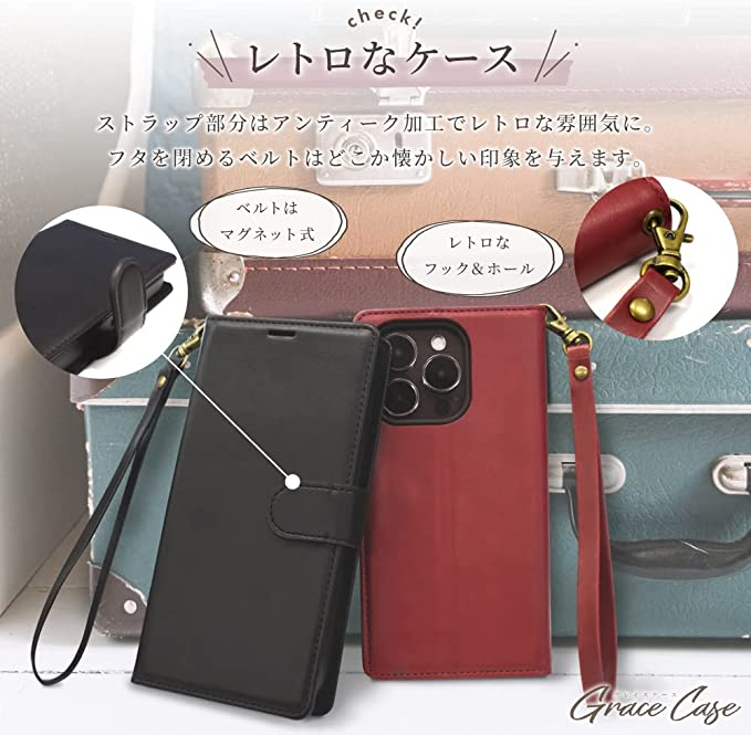 シズカウィル(shizukawill) OPPO Reno3 A UQmobile Y!mobile 楽天モバイル ケース カバー グレイスケース カメリアピンク スマホケース ストラップ付 1個入り ::74947-1