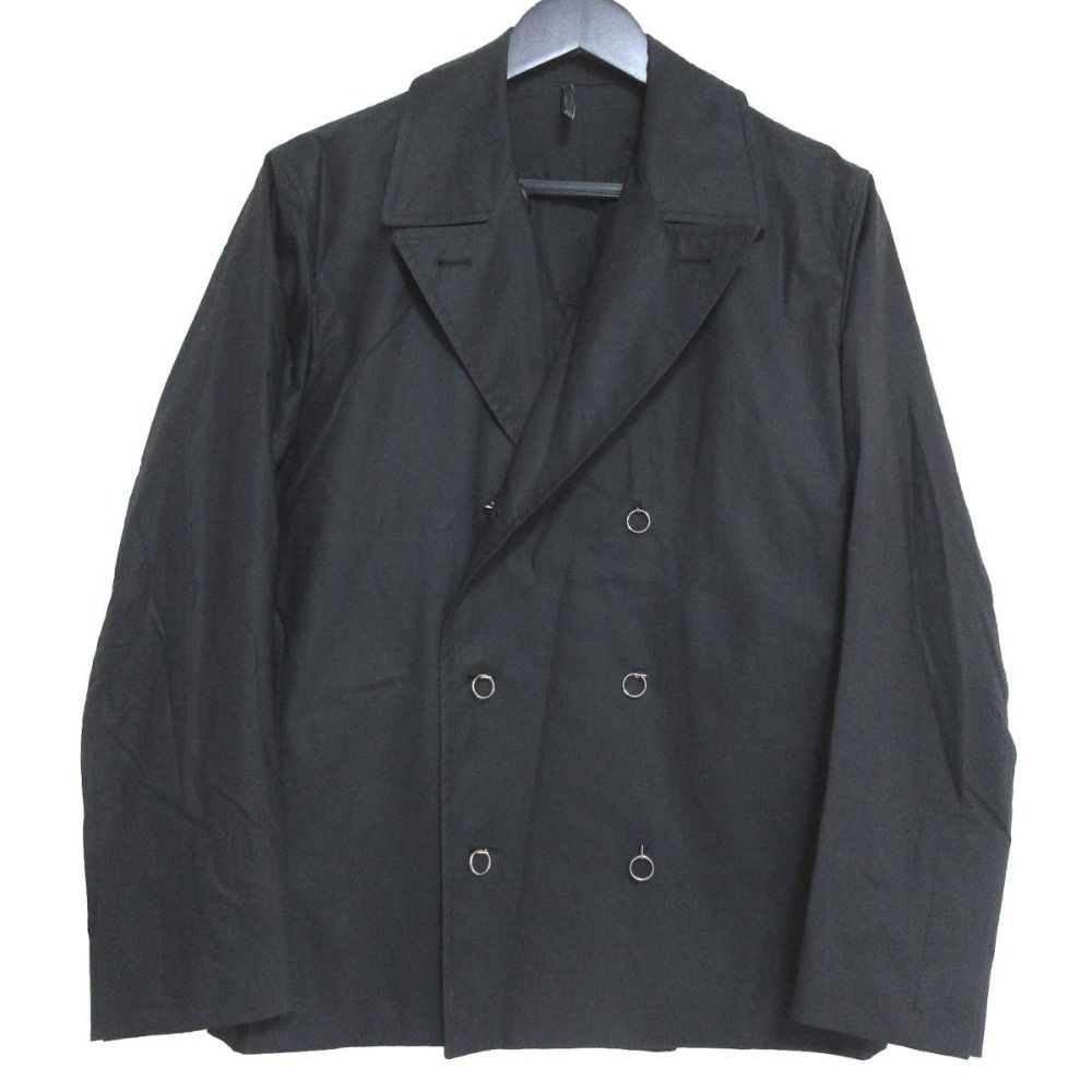 美品 DIOR HOMME ディオールオム ダブルブレスト シャツジャケット Pコート ピーコート 263C437F1910 44サイズ ブラック メンズ 古着 中古 USED