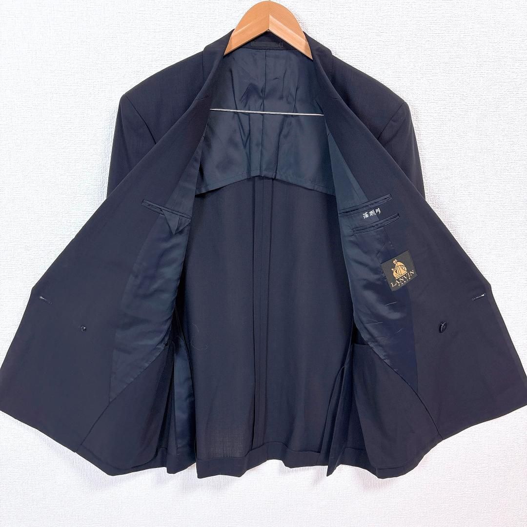 美品】 LANVIN ダブルスーツセットアップ R52-47 ネイビー 無地 - メルカリ