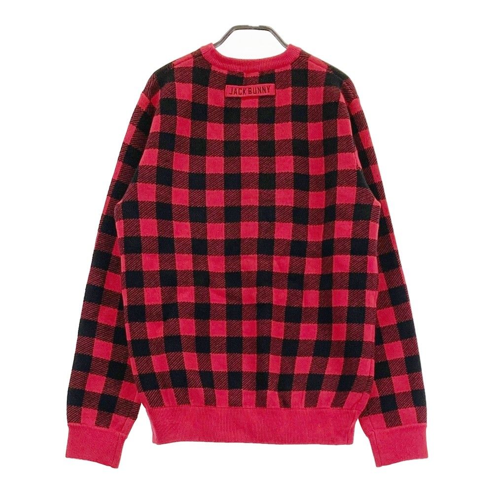 【美品】Jack Bunny!! ジャックバニー チェック柄 長袖ニットセーター JACK BUNNY ジャックバニー ニット セーター ウール混 チェック
