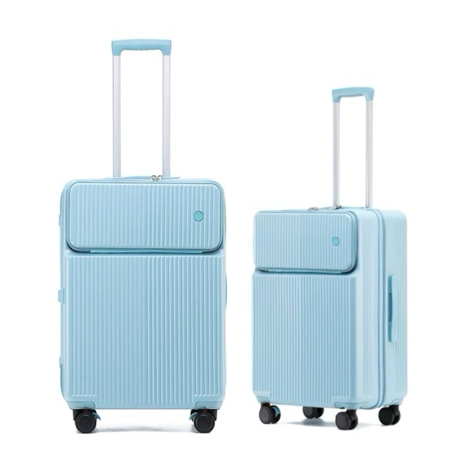 ブルー 4泊6日60リットル 修学出張入院 ブレーキ止まる360度回転 TSAロック搭載 頑丈 超軽量 ジッパー キャスターロック付き トランク カップホルダー付き キャリーバッグ トップオープンパソコンケース 多機能 フロントオープン 機内持ち込み スーツケ