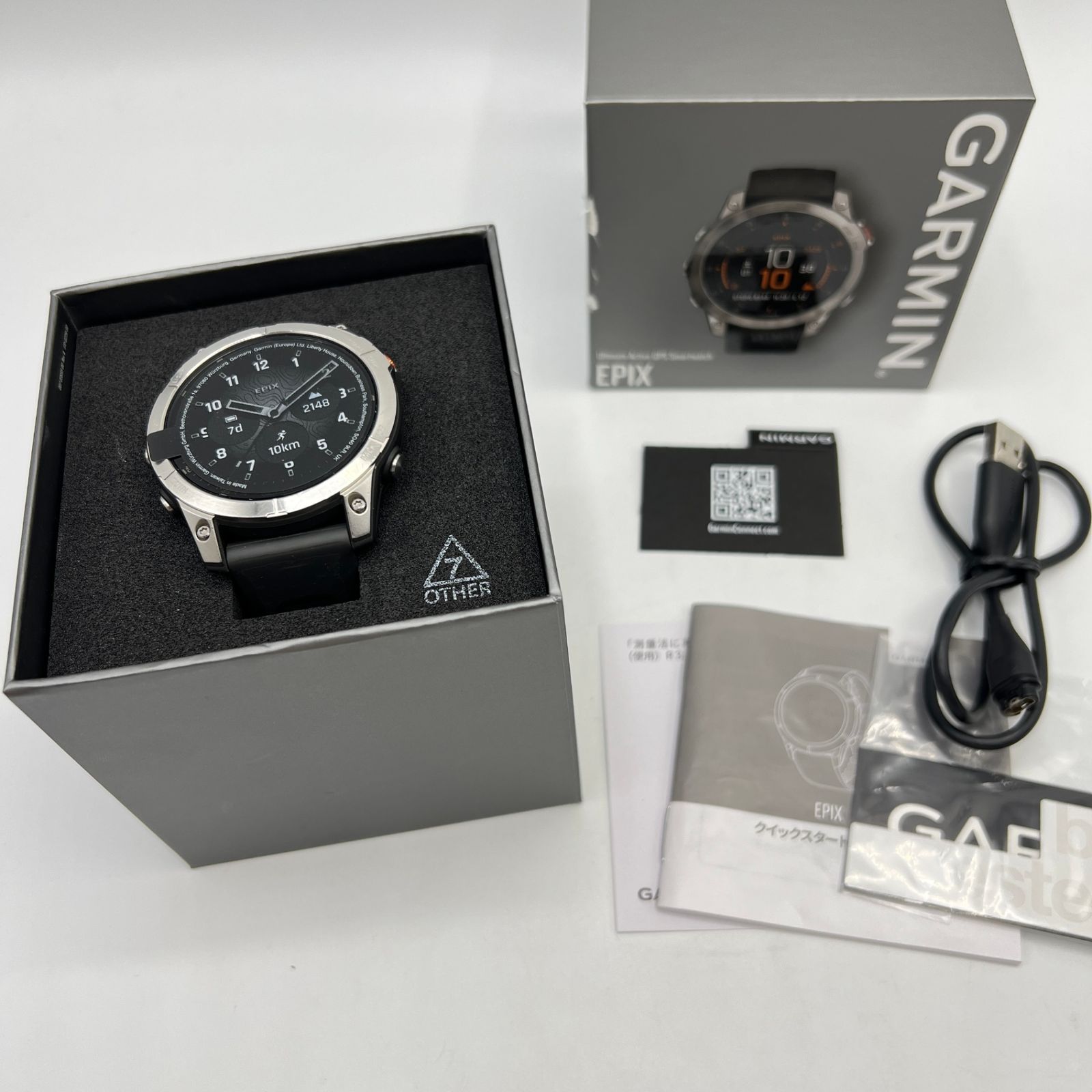 Bランク】GARMIN epix Steel/Graphite 010-02582-05 スマートウォッチ 