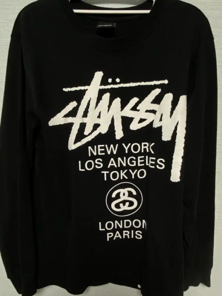 STUSSY WORLD TOUR ブラック ロングスリーブ S