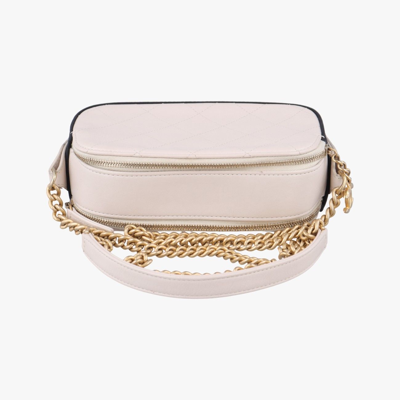 シャネルChanelボタンアップダブルジップカメラ ピンキッシュベージュ