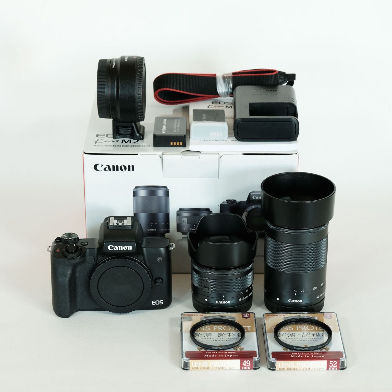 極美品Canon Kiss M ミラーレスSTMレンズ バッテリー×2他付属 極美品Canon Kiss M ミラーレスSTMレンズ バッテリー×2他付属
