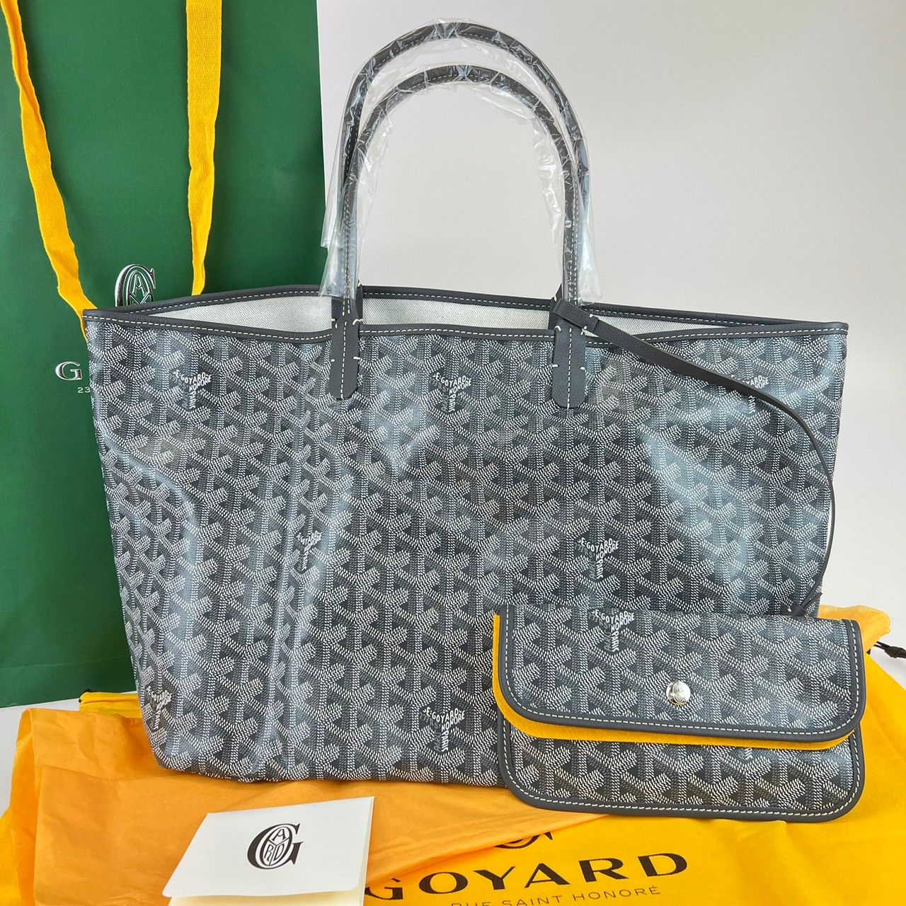 新品 ゴヤール GOYARD トートバック サンルイPM グレー ヘリンボーン