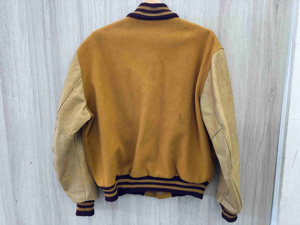 DeLONG デロング スタジャン サイズ42 WPL8936 袖レザー メルトン ウール レザー スタジアムジャケット カスタム ワッペン