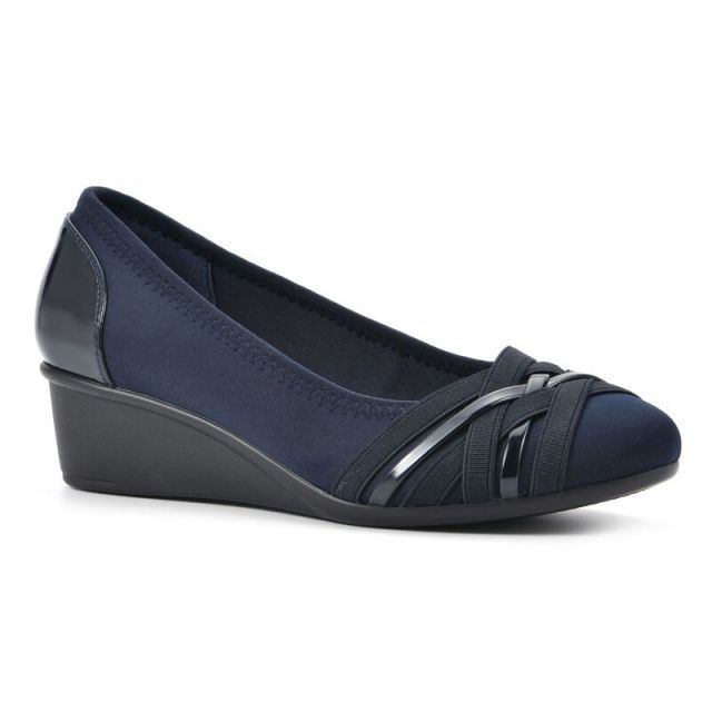 【送料無料】 クリフバイホワイトマウンテン レディース パンプス シューズ Women's Cliffs by White Mountain Bowie Women's Wedges Navy Smooth