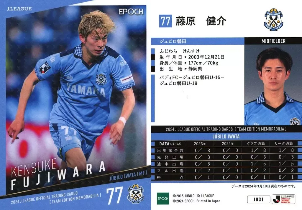 【正規品】ジュビロ磐田 栃木SC 藤原健介 選手 サイン入り ユニフォーム 正規品】ジュビロ磐田 栃木SC 藤原健介 選手 サイン入り