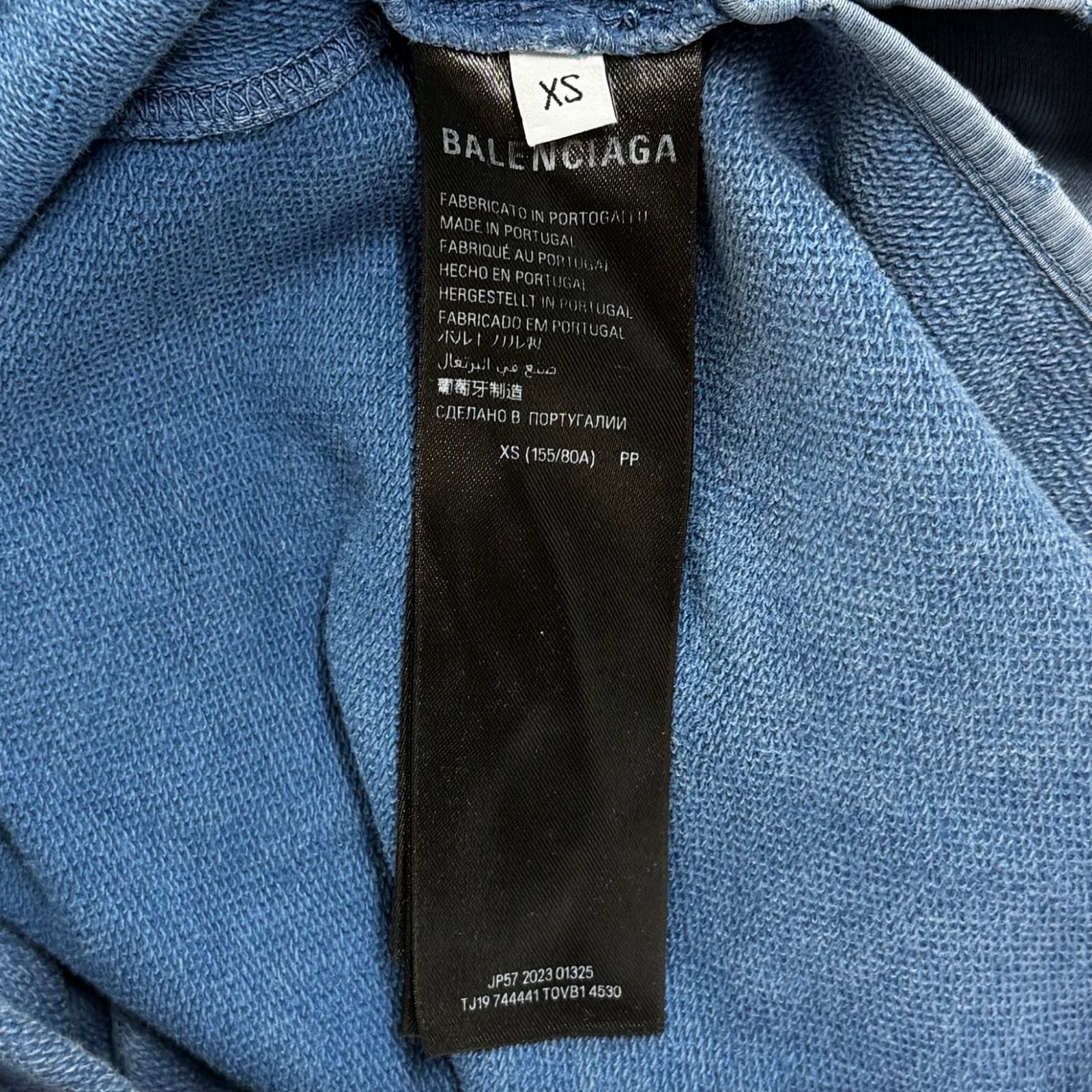 国内正規 BALENCIAGA 23SS TOVB1 Tape Type Ripped Pocket Hoodie