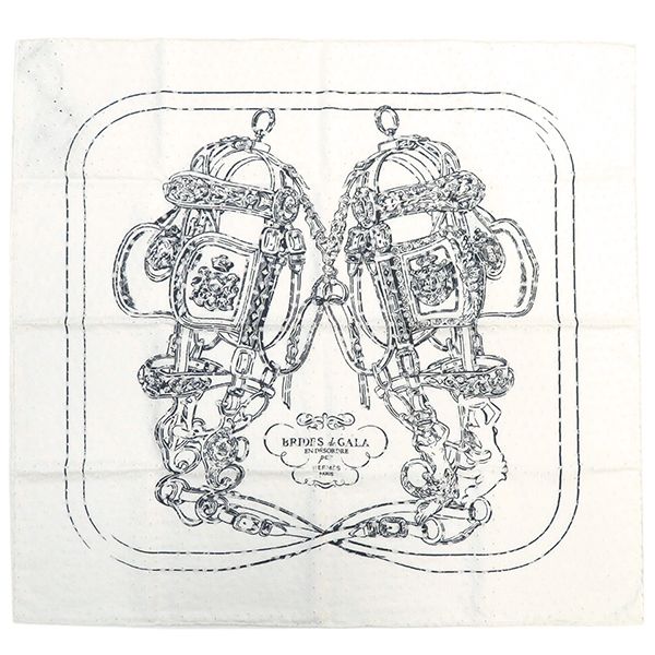新品 エルメス カレ70 Brides de Gala Finess スカーフ. エルメス HERMES スカーフ カレ70 シルク ホワイト×ブラック 新品 未