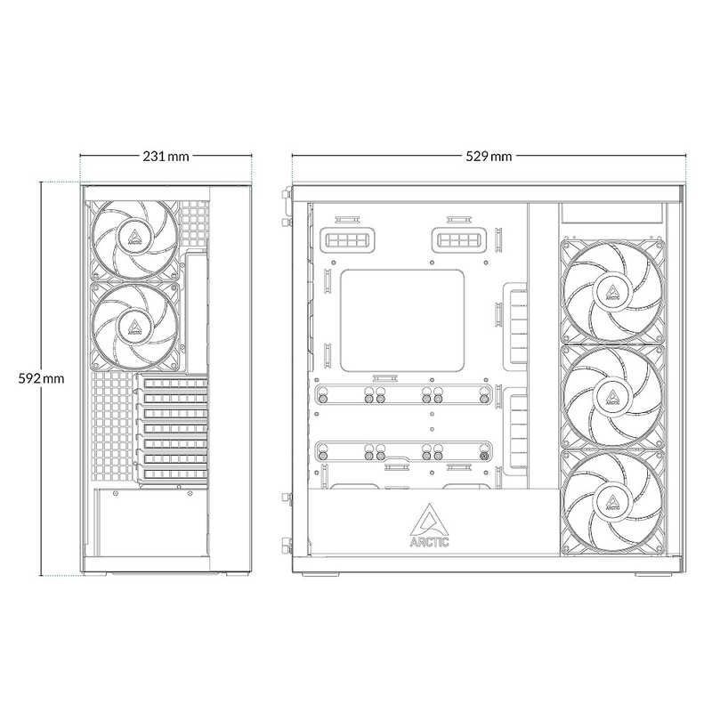ARCTIC PCケース E-ATX ATX Micro ATX Mini-ITX ACPCC00017A WWW_MEBLE-SODAR_PL