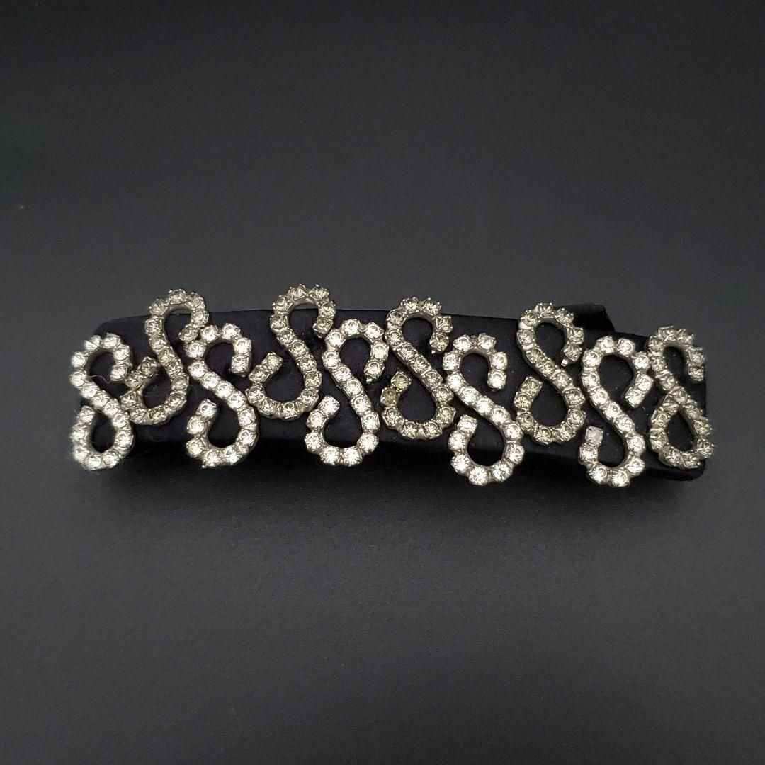 ALEXANDRE DE PARIS アレクサンドル ドゥ パリ バレッタ ラインストーン フランス製 黒