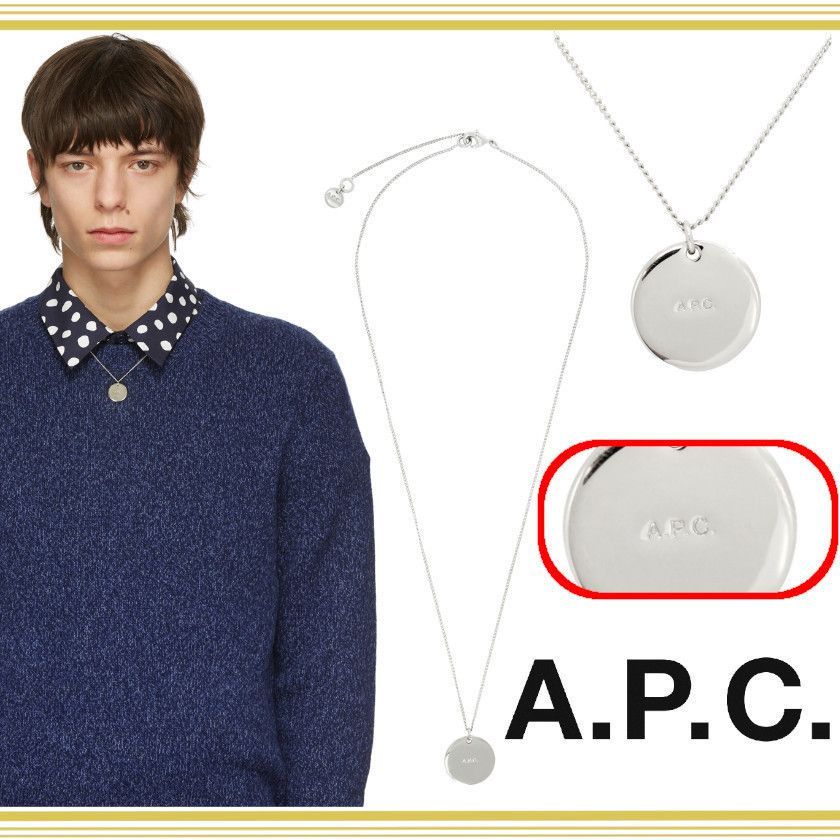 A.P.C. アーぺーセー Eloi ペンダント ネックレス シルバー | www