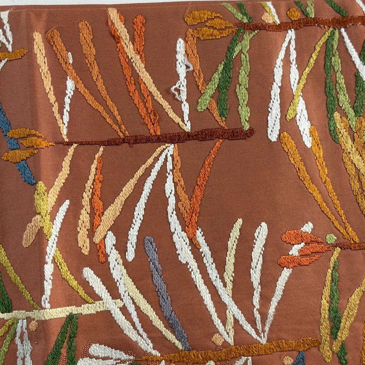 袋帯 秀品 草花 地紋 唐織 オレンジ 六通 正絹 【中古】 - メルカリ