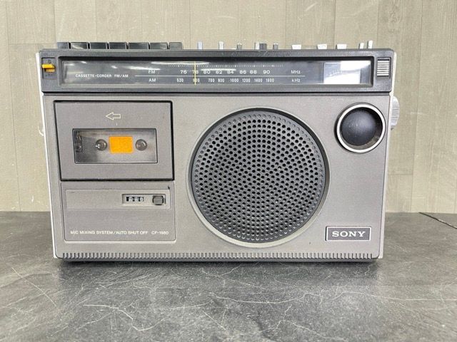 【動作品】SONY ラジオカセットレコーダーCF-1980 昭和レトロ SONY CF-1980 FM/AM 2バンド アンティーク ラジオカセット
