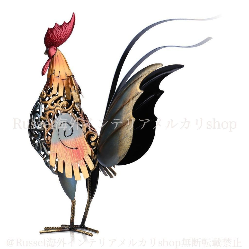 新品未使用 ブリキにわとり ブリキ ガーデン雑貨 オブジェ