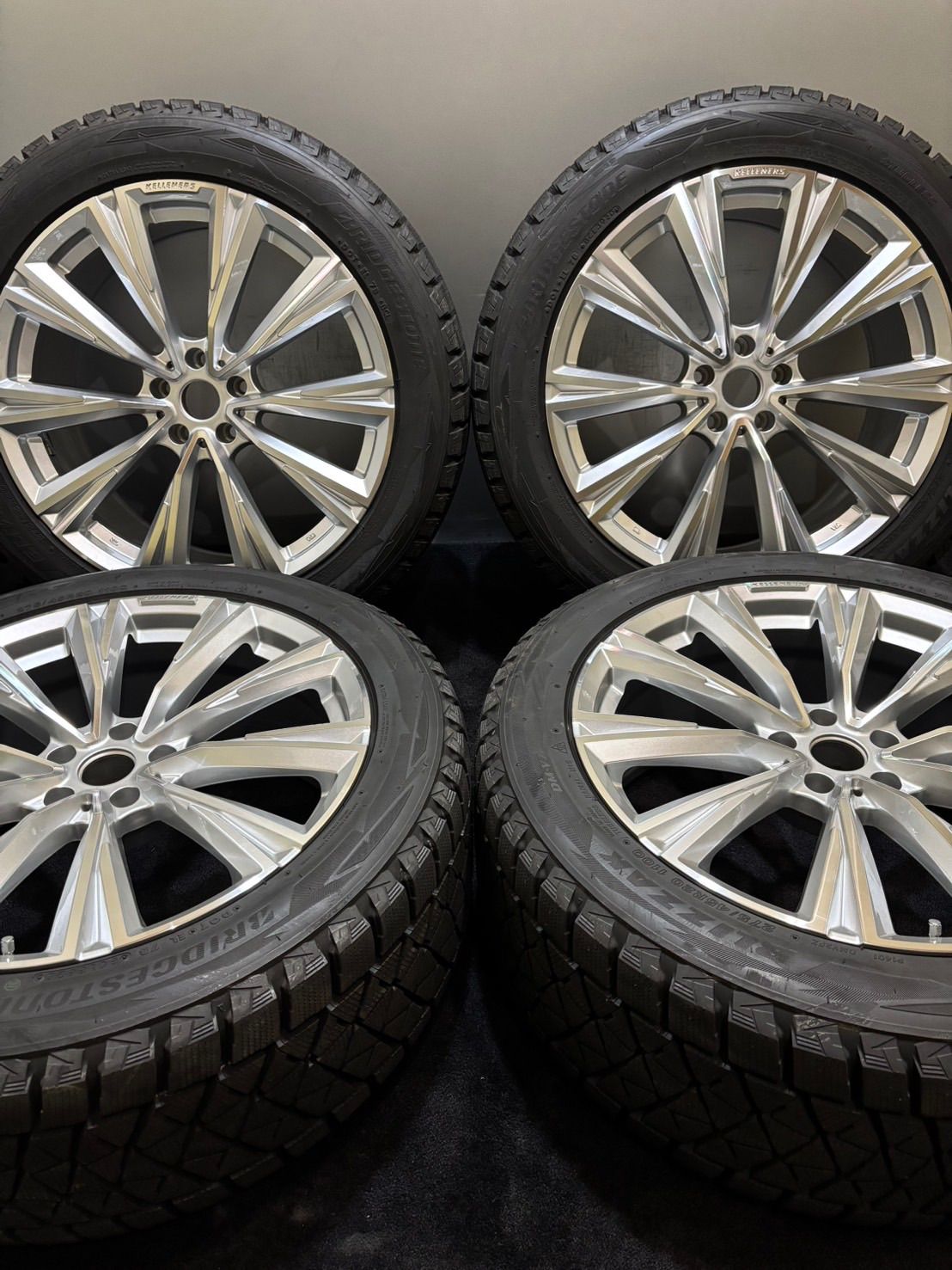 イボ付 275 45R20 BRIDGESTONE DM-V2 20年製 KELLENERS 20インチ 9J 35 112 5H スタッドレス 4本 BMW X5 X6 1-K260